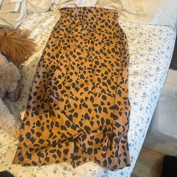 Urban Outfitters Dresses & Skirts - Cheetah silk midi skirt